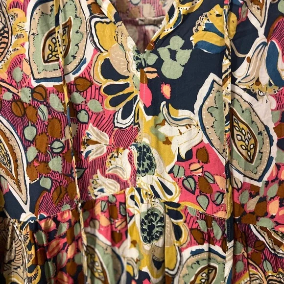 Umgee Tiered Floral Paisley Midi Dress - Picture 5 of 9